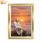 Beautiful Lord Sai Baba A4 Size Photo Frame for Pooja