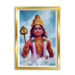 Premium A4 Murugan Oil Painting – Framed Hindu God Wall Décor