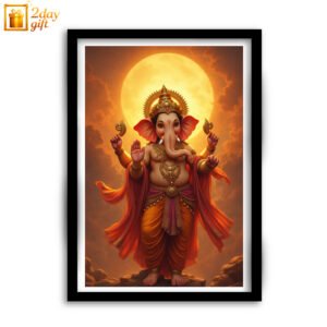 Spiritual Ganesha A4 Photo Frame with Wooden Frame