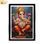 Traditional Ganesha A4 Size Wall Frame – Hindu God Photo