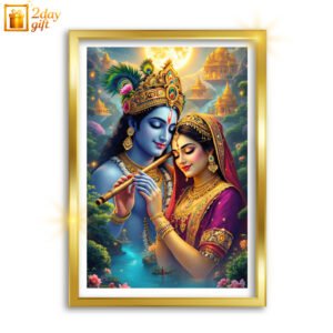 Lord Krishna A4 Size Photo Frame for Pooja Room – Premium Look