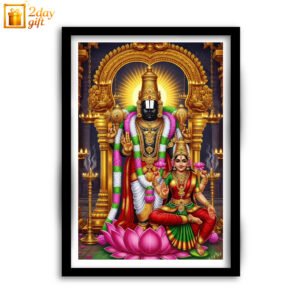 Traditional Lord Krishna A4 Photo Frame – Premium Religious Artwork