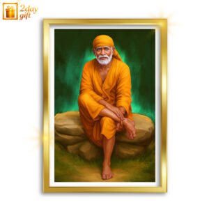 Lord Sai Baba A4 Size Photo Frame for Wall Decoration
