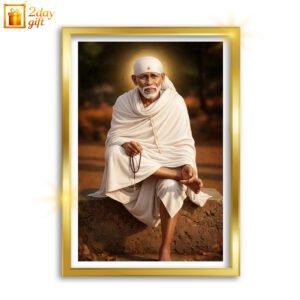 Premium Lord Sai Baba A4 Size Wooden Photo Frame