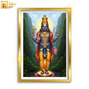 Elegant Lord Krishna A4 Photo Frame – Premium Spiritual Wall Decor