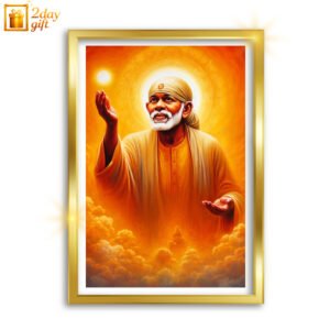 Lord Sai Baba A4 Size Photo Frame for Home & Pooja Room