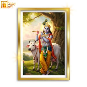 Lord Krishna A4 Size Devotional Photo Frame for Home & Office